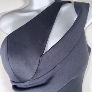 NWT Jovani Navy Scuba One Shoulder Fitted Mermaid Sheath Pageant Prom Bridesmaid